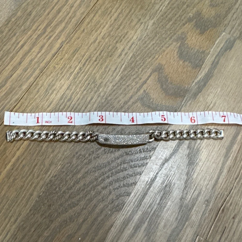 AUTHENTIC David Yurman Belmont Curb Link ID Bracelet w/Diamonds - Picture 9 of 9